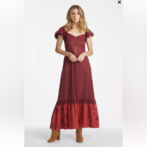 Sachin + Babi Kasey Burgundy Wine Red Maxi Dress | 10 - Picture 1 of 10